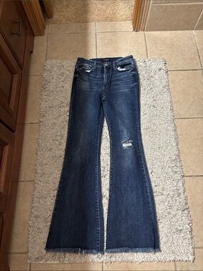 Judy Blue Dark Blue Distressed Flare Jeans